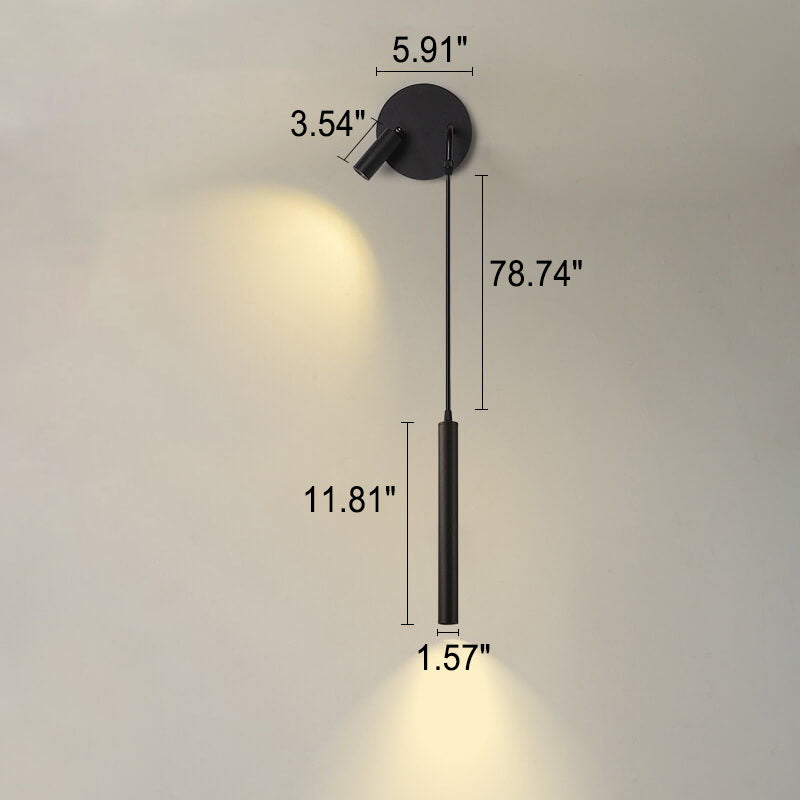 Minimalist Long Cylindrical Spotlight LED Wall Sconce Lamp
