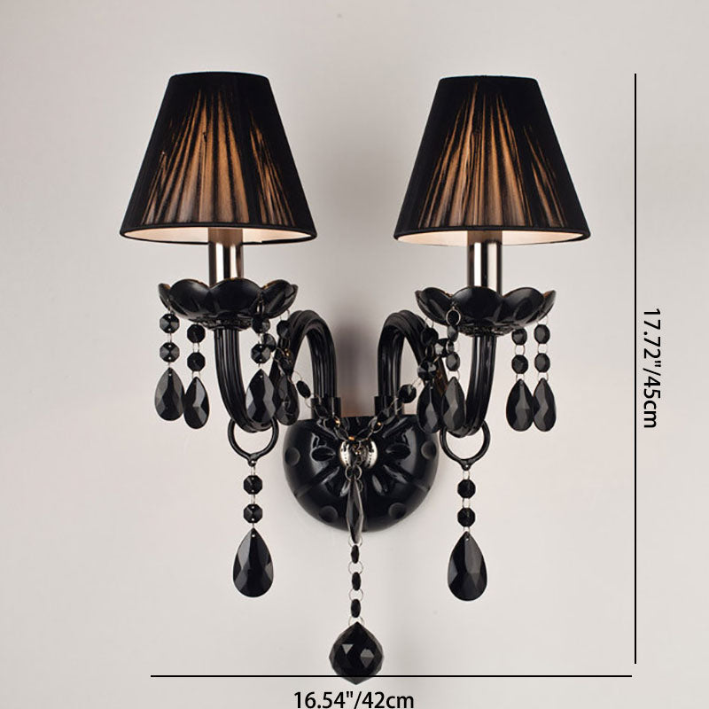 Round Petal Shaped Crystal Glass 1/2 Light Wall Sconce Lamp