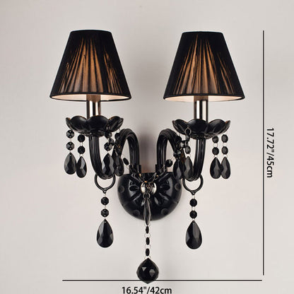 Round Petal Shaped Crystal Glass 1/2 Light Wall Sconce Lamp