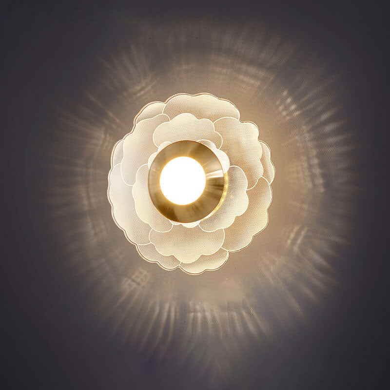 Light Pattern Round Iron Acrylic LED Wall Sconce Lamp
