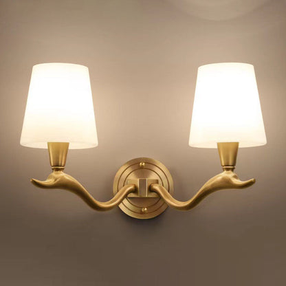 Copper Glass Swan Neck Glass 1/2 Light Wall Sconce Lamp