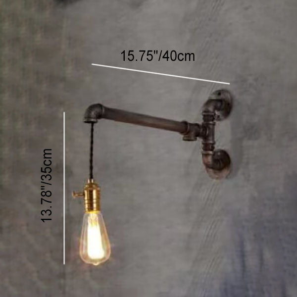 Water Pipes Strip Hanging 1/4 Light Wall Sconce Lamp