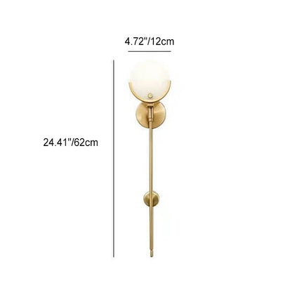 Minimalist Round Ball Iron Marble 1-Light Wall Sconce Lamp