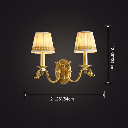 Modern Luxury Dome Copper Fabric 1/2-Light Wall Sconce Lamp