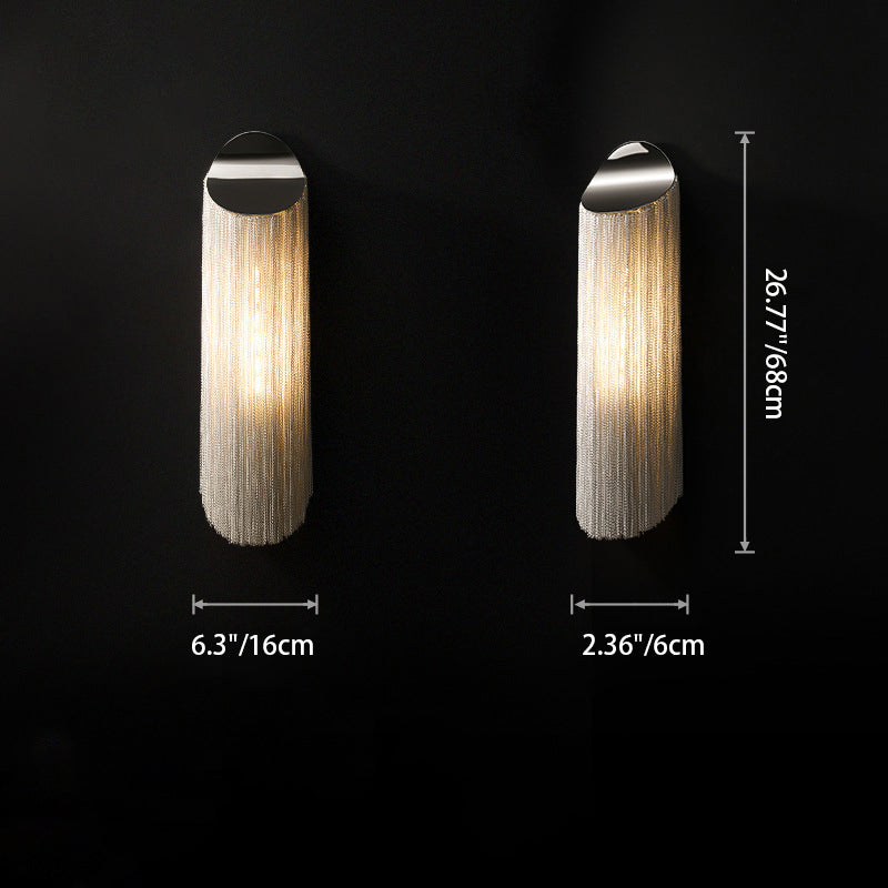 Cylinder Tassel Hardware Plating 1-Light Wall Sconce Lamp