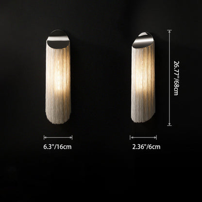 Cylinder Tassel Hardware Plating 1-Light Wall Sconce Lamp