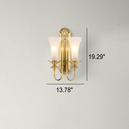 Light All Copper Glass Petals 1/2-Light Wall Sconce Lamp