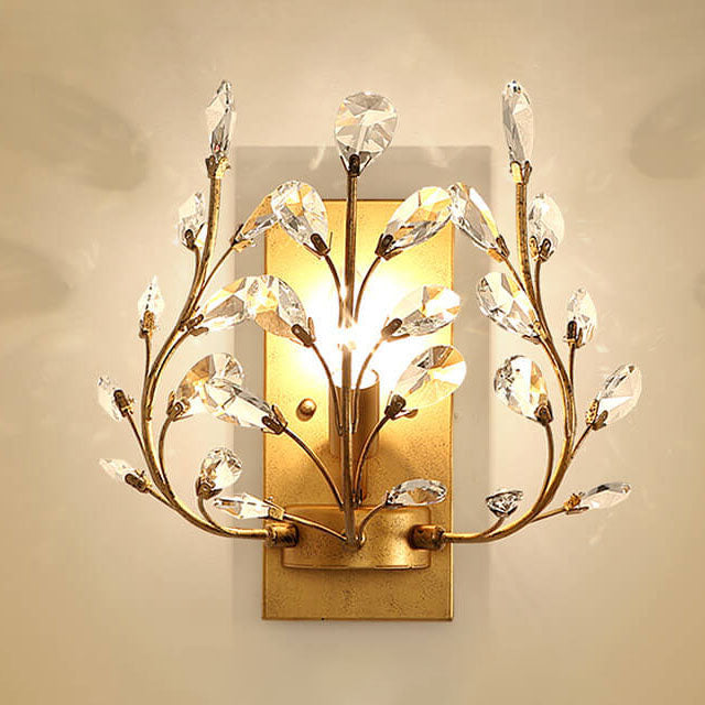 Light Candle Crystal Lamp Holder 1-Light Wall Sconce Lamp