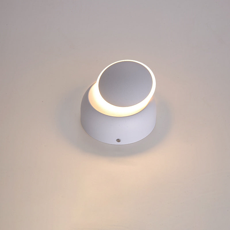 Minimalist Round Rotatable Aluminum PC LED Wall Sconce Lamp