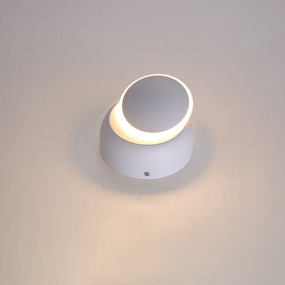 Minimalist Round Rotatable Aluminum PC LED Wall Sconce Lamp