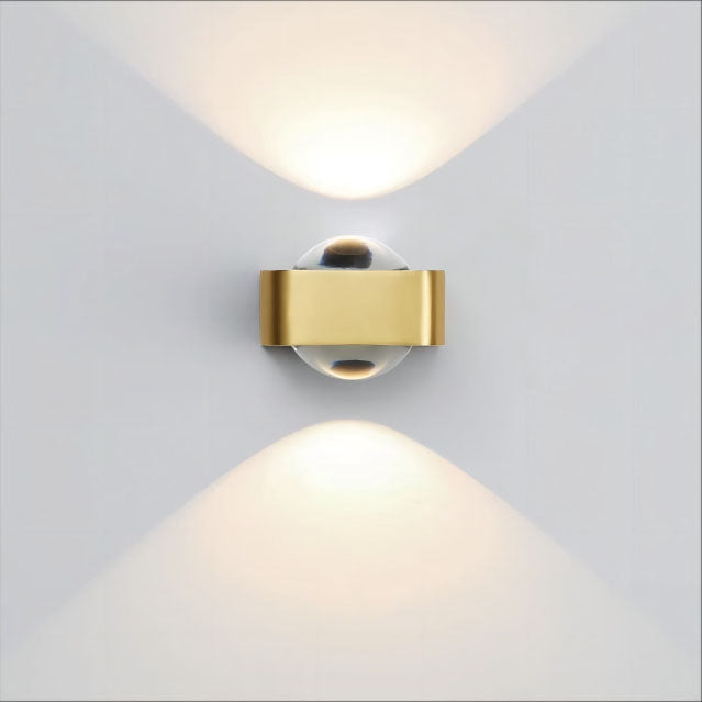 Rectangle Stainless Steel Copper Glass LED Wall Sconce Lamp