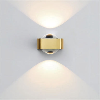 Rectangle Stainless Steel Copper Glass LED Wall Sconce Lamp