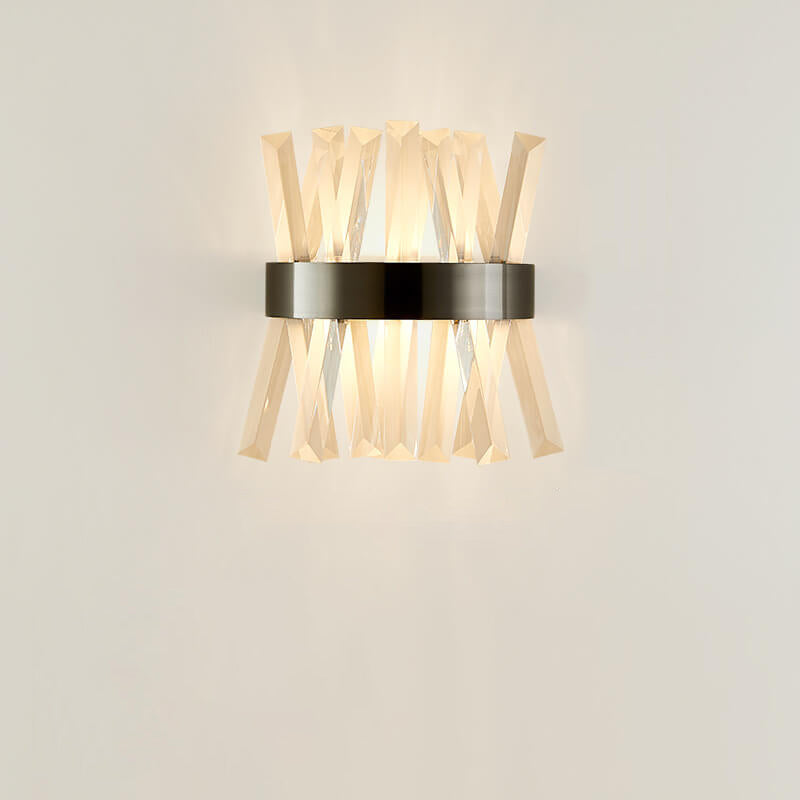 Light Luxury Crystal Strip Design 2-Light Wall Sconce Lamp