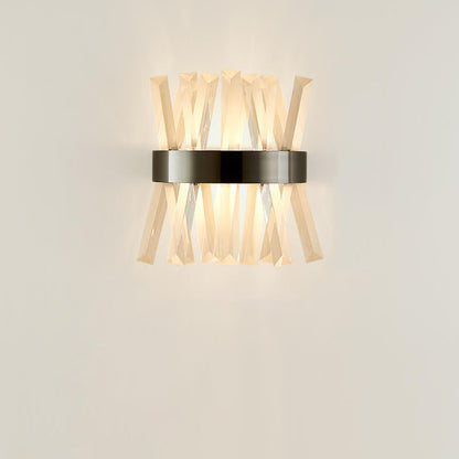 Light Luxury Crystal Strip Design 2-Light Wall Sconce Lamp
