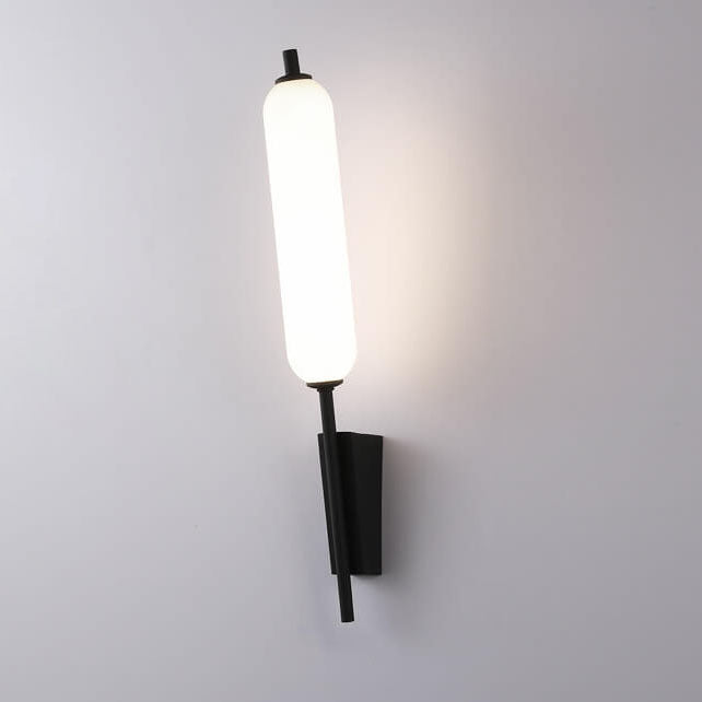 Minimalist Column Straight Arm Iron PC LED Wall Sconce Lamp
