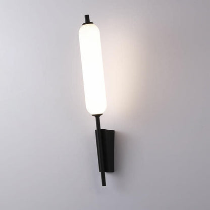 Minimalist Column Straight Arm Iron PC LED Wall Sconce Lamp