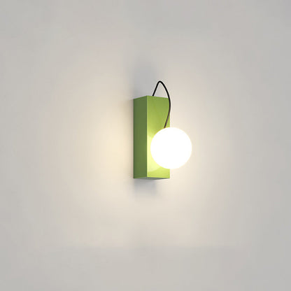 Cream Magnetic Spherical Shade 1-Light Wall Sconce Lamp