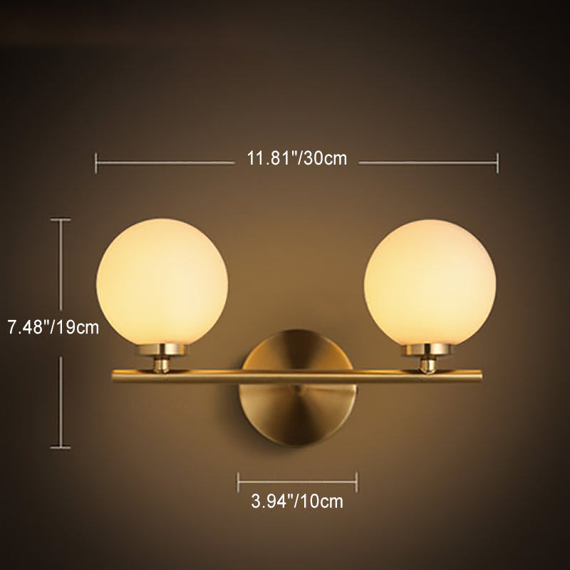 Mid-Century Iron Glass Ball 1/2/3-Light Wall Sconce Lamp