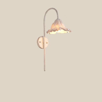Chinese Iron Flower Lotus Leaf 1-Light Wall Sconce Lamp