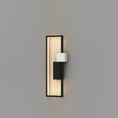 Minimalist Square Frame Iron Silicone LED Wall Sconce Lamp