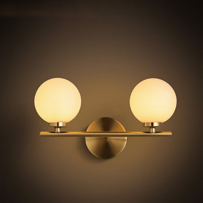 Mid-Century Iron Glass Ball 1/2/3-Light Wall Sconce Lamp