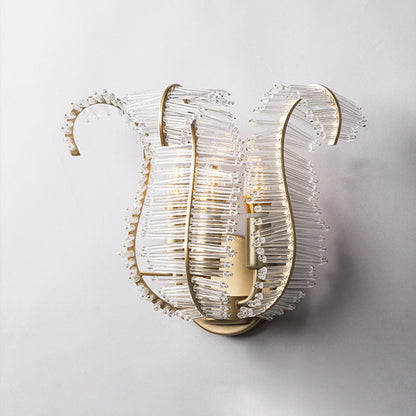 Iron Leaf Shape Candlestick 1/3-Light Wall Sconce Lamp