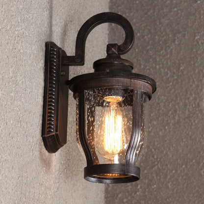 Rain Column Jar Outdoor Waterproof 1-Light Wall Sconce Lamp