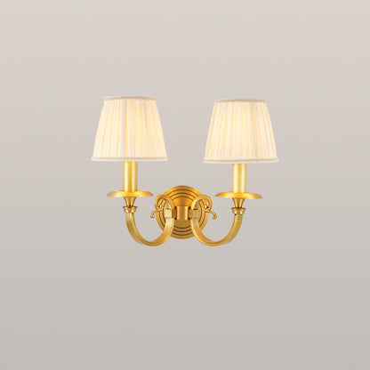 Full Frame Pleated Fabric Shade 1/2-Light Wall Sconce Lamp