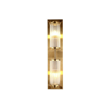 Light Luxury Crystal Strip Square 2-Light Wall Sconce Lamp