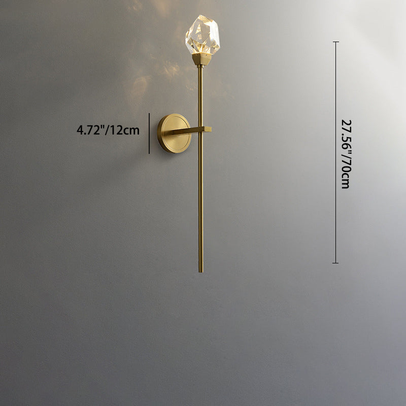 Copper Crystal Irregular Masonry 1-Light Wall Sconce Lamp