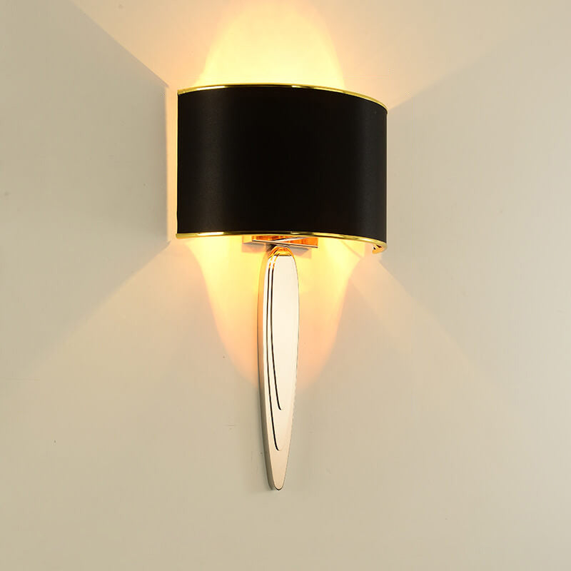 Fabric Mirror Stainless Steel 1-Light Wall Sconce Lamp