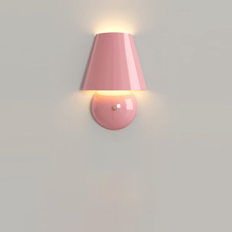 Cream Trapezoidal Round Iron Acrylic LED Wall Sconce Lamp