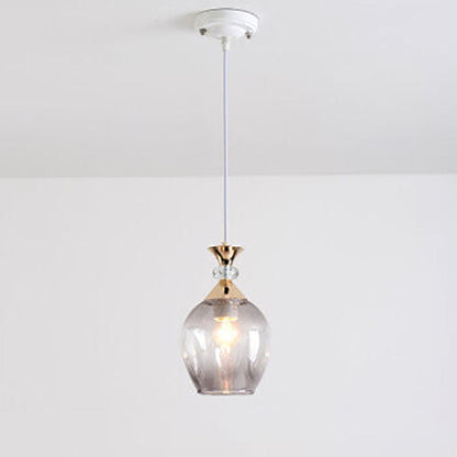 Contemporary Nordic Gradient Glass Hardware Orb 1/3 Light Island Light Chandelier for Living Room