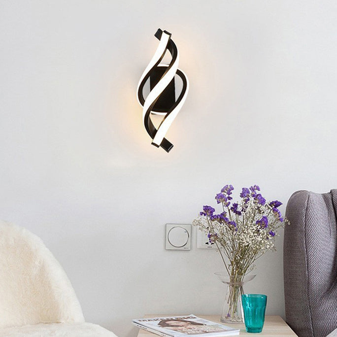 Creative Aluminum Spiral Strip Design LED Wall Sconce Lamp