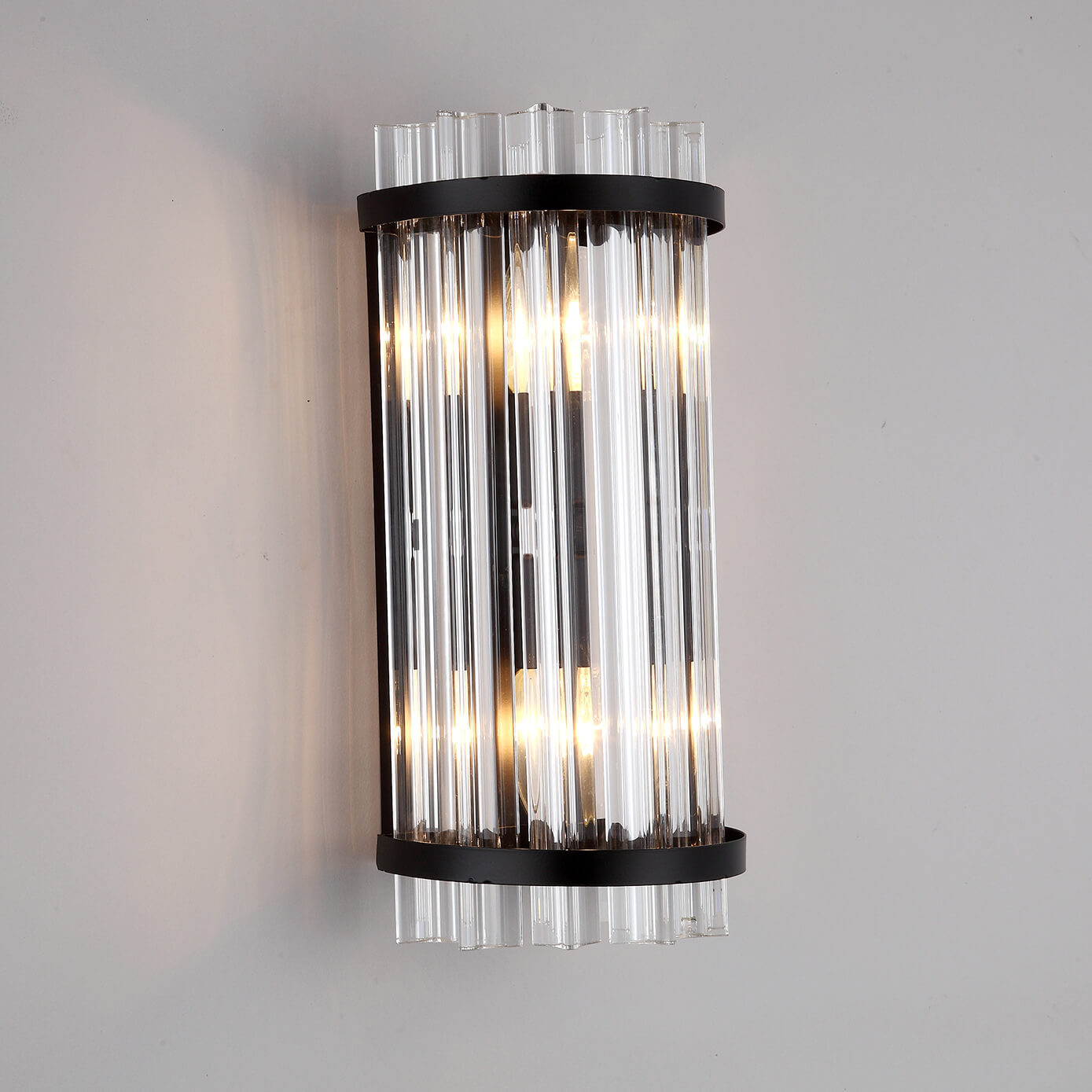 Luxury Crystal Plated Column 2-Light Wall Sconce Lamp