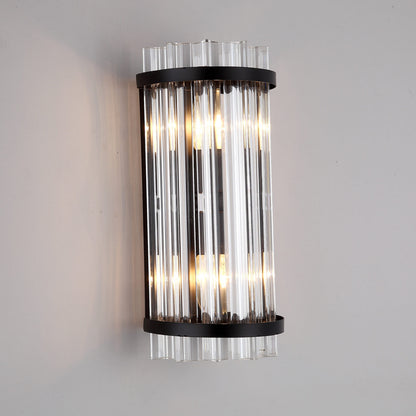 Luxury Crystal Plated Column 2-Light Wall Sconce Lamp