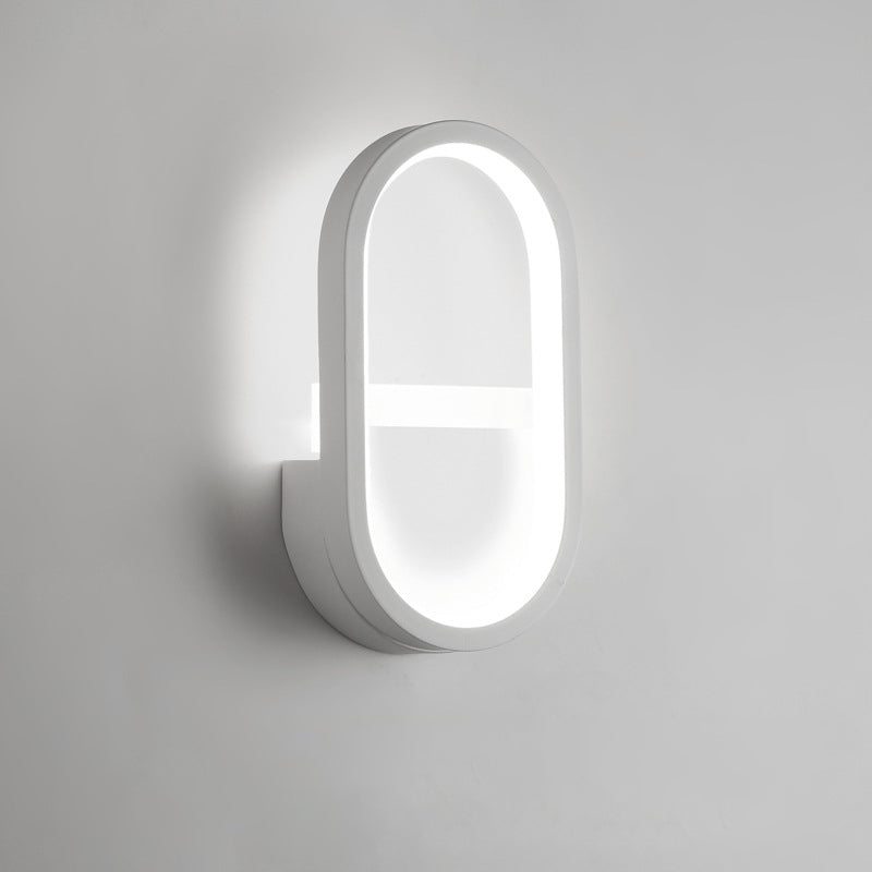 Iron Silicone Elliptical Circular Arc LED Wall Sconce Lamp