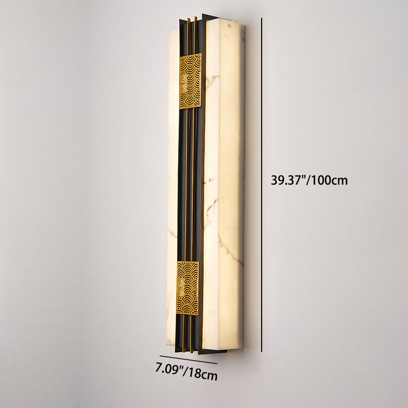 Chinese Stainless Steel Faux Marble LED Wall Sconce Lamp