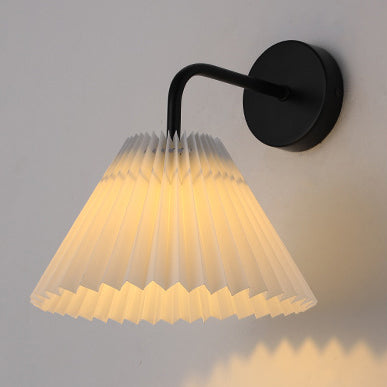 Simplicity Cone Iron Fabric 1-Light Wall Sconce Lamp
