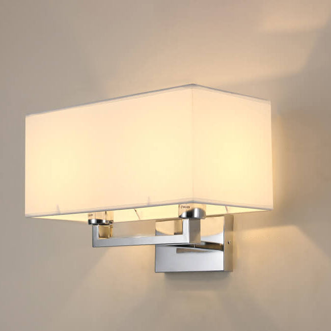 Solid Rectangular Iron Fabric 1-Light Wall Sconce Lamp