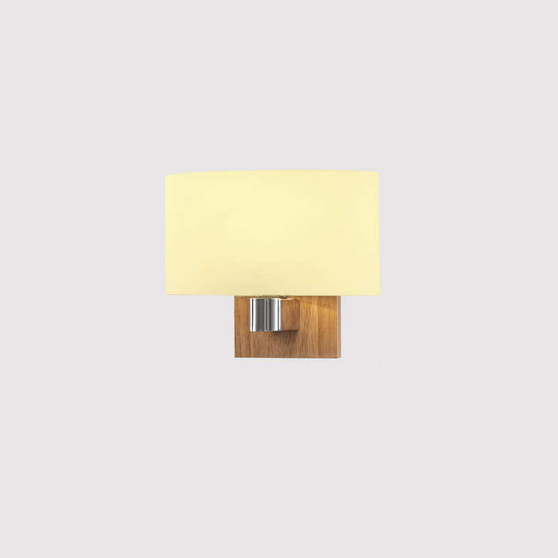 Rubberwood Iron Geometric Design 1-Light Wall Sconce Lamp