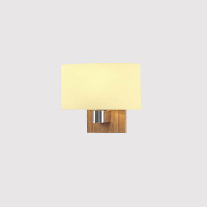 Rubberwood Iron Geometric Design 1-Light Wall Sconce Lamp