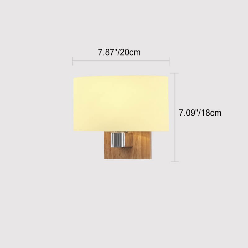 Rubberwood Iron Geometric Design 1-Light Wall Sconce Lamp