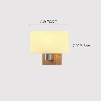 Rubberwood Iron Geometric Design 1-Light Wall Sconce Lamp
