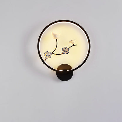 Chinese Lotus Leaf Aluminum Acrylic LED Wall Sconce Lamp