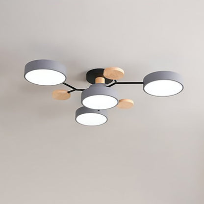 Scandinavian Round Molecule Branch Semi-Flush Light