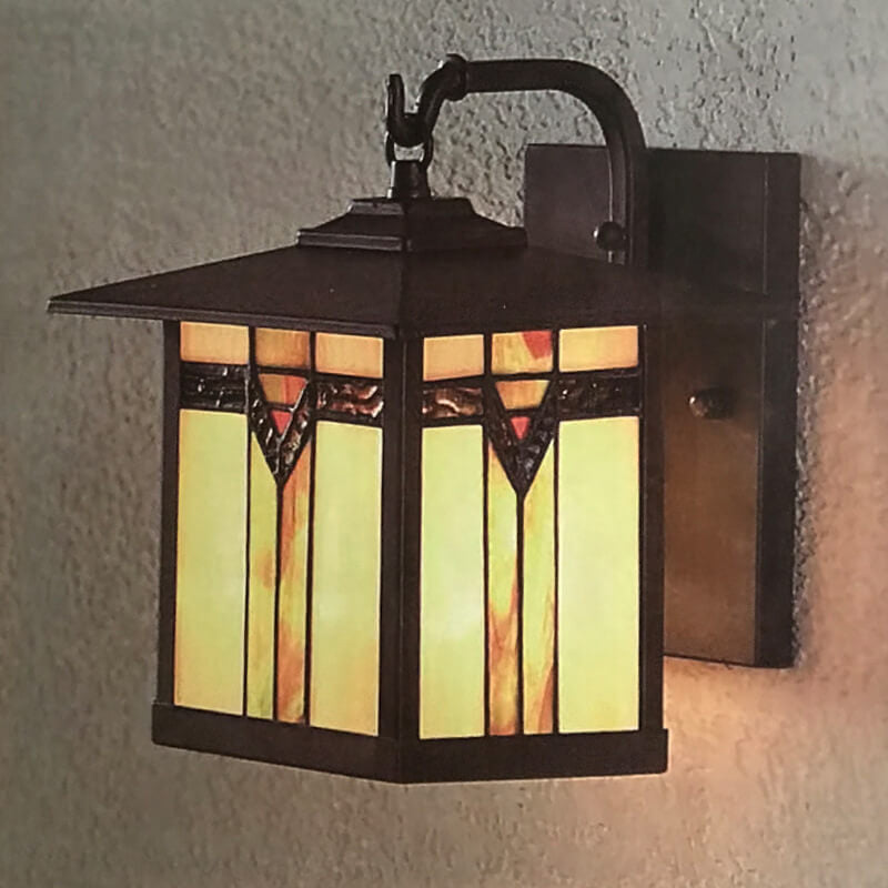 Tiffany House Iron Stained Glass 1-Light Wall Sconce Lamp