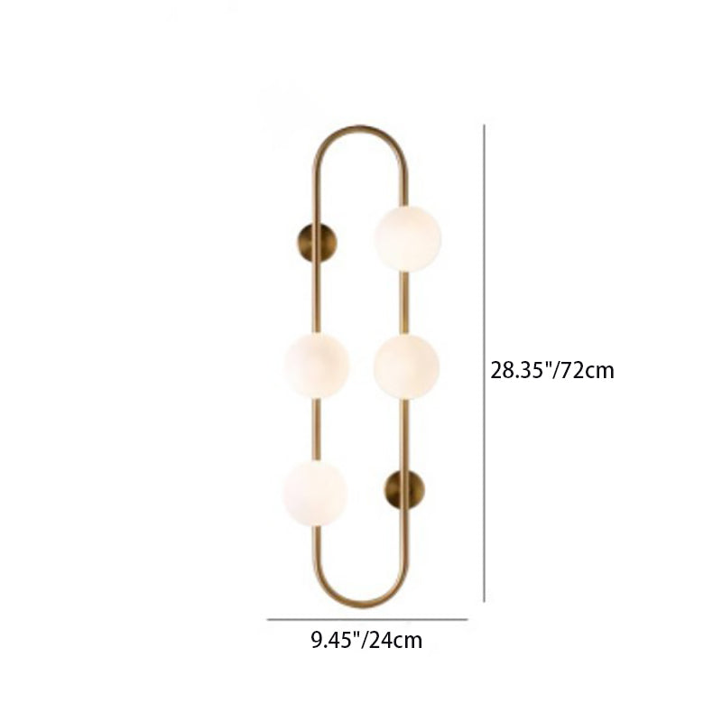 Scandinavian Orb Hardware Glass 4-Light Wall Sconce Lamp