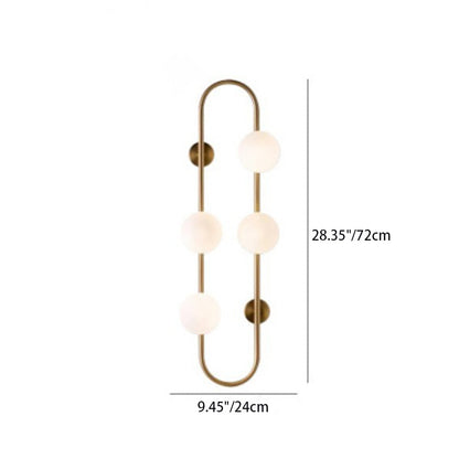 Scandinavian Orb Hardware Glass 4-Light Wall Sconce Lamp