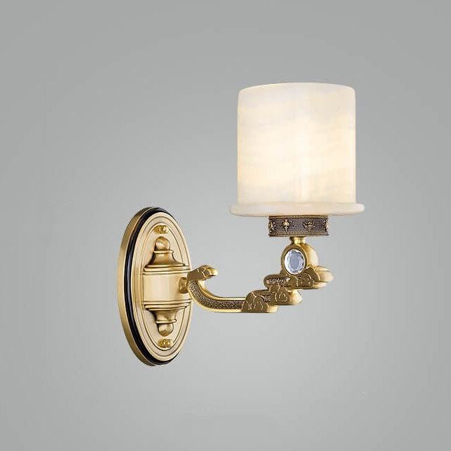 European Light Copper Jade 1/2-Light Wall Sconce Lamp